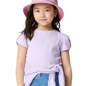 J Crew Factory Crewcuts Girls Flutter Sleeve Tee Lilac Purple Kids Size L 10